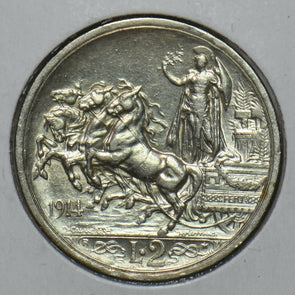 Italy 1914 R 2 Lire Horse animal 490981 combine shipping
