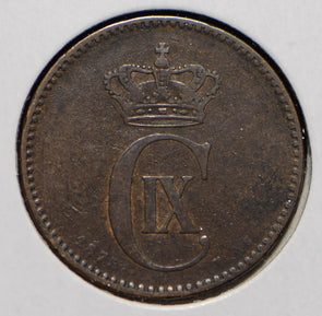 Denmark 1875 2 Ore Dolphin animal  901468 combine shipping