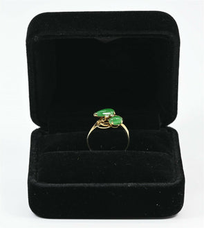 14k Gold Jade and Diamond Ring RG0026