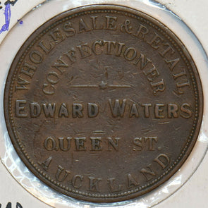 New Zealand 1850 Penny Token Edward Waters Auckland N0220 combine shipping