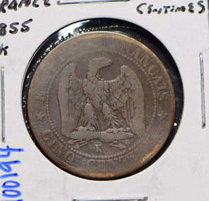 France 1855 5 Centimes Eagle animal  900194 combine shipping
