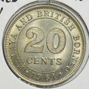 Malaya and British Borneo 1961 H 20 Cents 298472 combine shipping