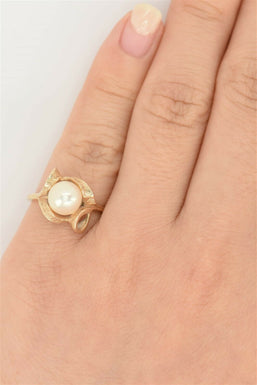 10K Gold Pearl Ring 2.5g Pearl 0.27in Size 4 RG0113