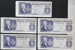 US 1989 A-97B USDA $5 Food Coupons Lot of 9 w/Booklet Tabs RC0719 combine shipp