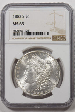 1882-S Morgan Dollar Silver NGC MS63 NI0013