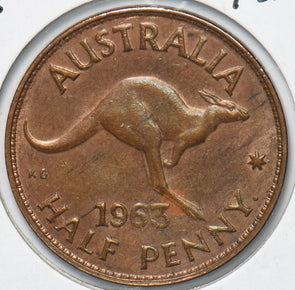 Australia 1963 1/2 Penny Kangaroo animal 192767 combine shipping