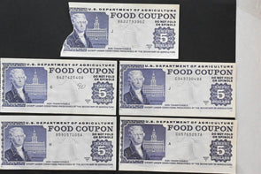 US 1989 A-97B USDA $5 Food Coupons XF-AU Lot of 13 (+1 with Major Damage) RC0718