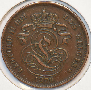 Belgium 1870 2 Cents Lion animal 195418 combine shipping
