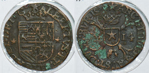Spain 1600 's copper coin Netherllands 198570 combine shipping