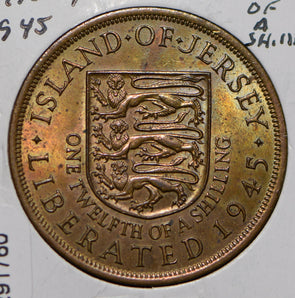 Jersey 1945 1/12 Shilling Lion animal  291760 combine shipping