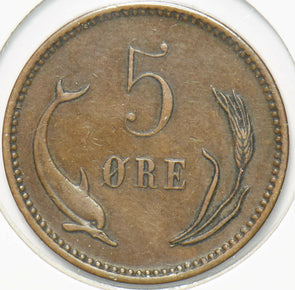 Denmark 1906 5 Ore Dolphin animal 293246 combine shipping