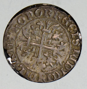 Italy 1309 ~43 Gigliato silver naples Robert of Anjou, rare in this grade I0327