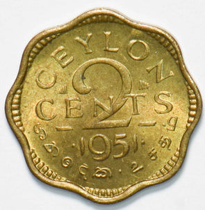 Ceylon 1951 George VI 2 Cents 192063 combine shipping