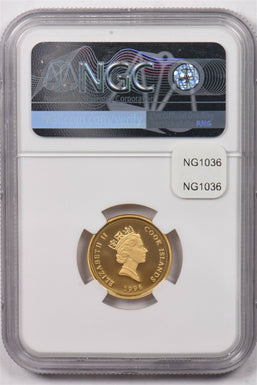 Cook Islands 1996 P 50 Dollars gold NGC Proof 70 Ultra Cameo 0.257oz gold. Year