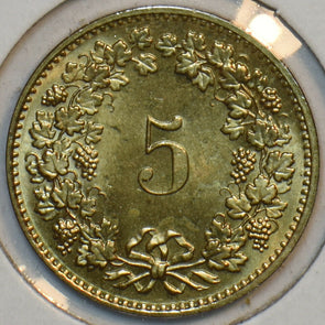 Switzerland 1985 5 Cents Gem BU KM-26c 152269 combine shipping