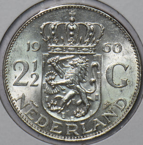 Netherlands 1960 2 1/2 Gulden 295817 combine shipping