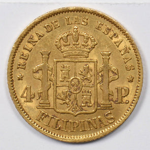 Philippines 1868 4 Pesos gold 0.19oz Pure Gold GL0231 combine shipping