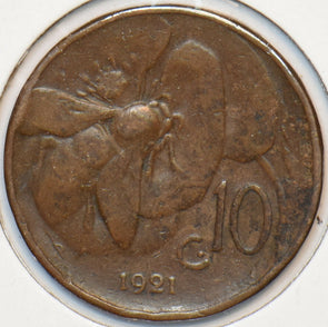 Italy 1921 10 Centesimi Honey bee animal 150872 combine shipping