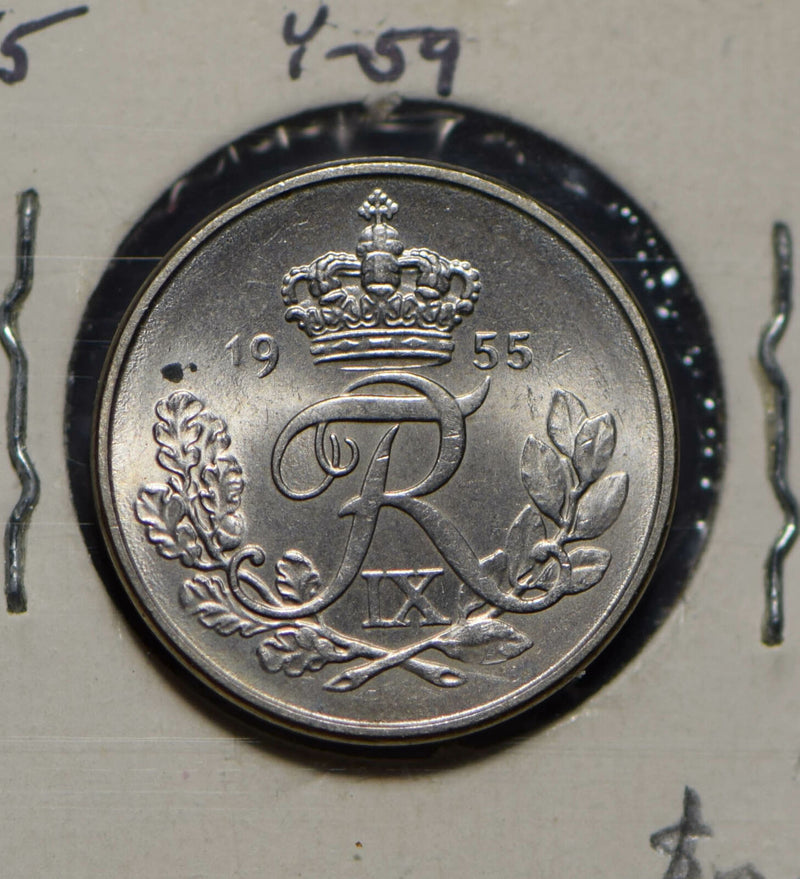 Denmark 1955 10 Ore gem BU 290354 combine shipping