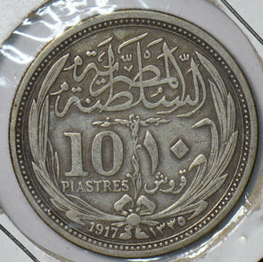 Egypt 1917 AH1333 10 Piastres 292705 combine shipping
