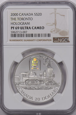 Canada 2000 20 Dollar Silver NGC Proof 69 UC Transportation