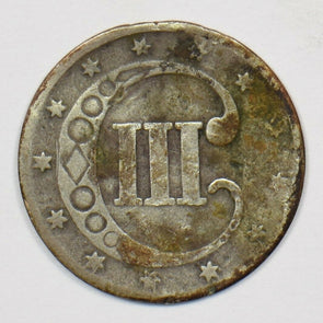 1853 Three Cents 3c Silver Good U0210