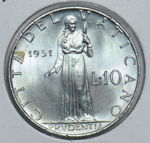 Vatican 1951 AH 1336//4 10 Lire 299090 combine shipping