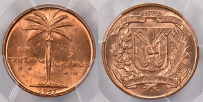 Dominican Republic 1957 Centavo PCGS MS 64 RED PI0223 combine shipping