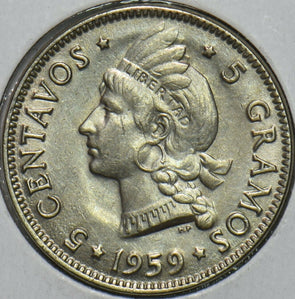 Dominican Republic 1959 5 Centavos 152438 combine shipping