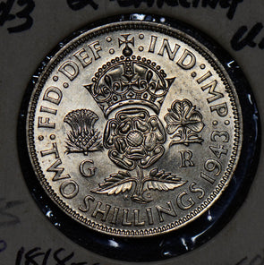Great Britain 1943 2 Shillings silver UNC 190244 combine shipping