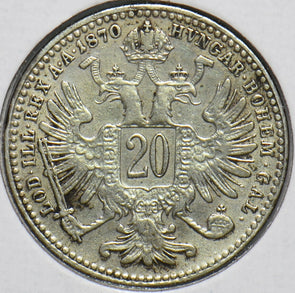 Austria 1870 20 Kreuzer Eagle animal 150777 combine shipping