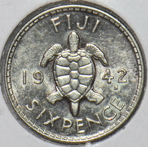 Fiji 1942 6 Pence Turtle animal 295843 combine shipping