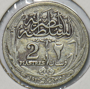 Egypt 1917 AH 1335 2 Piastres 195388 combine shipping