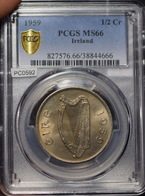 Ireland 1959 1/2 Crown Horse animal PCGS MS66 PC0592 combine shipping