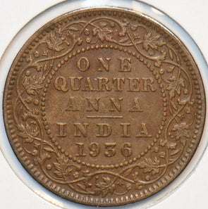 British India 1936 C 1/4 Anna 151624 combine shipping