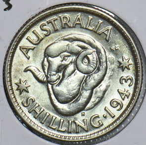 Australia 1943 S Shilling Ram 198835 combine shipping