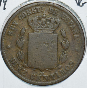 Spain 1899 10 Centimos VG 153812 combine shipping