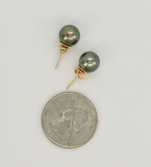 14K Gold Tahiti Pearl Earrings 2.63g RG0221