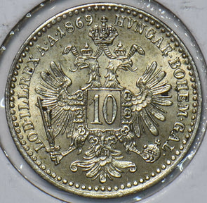 Austria 1869 10 Kreuzer Eagle animal 240293 combine shipping