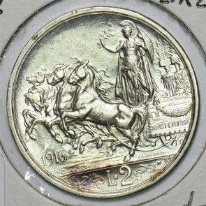 Italy 1916 2 Lire Horse animal I0531 combine shipping