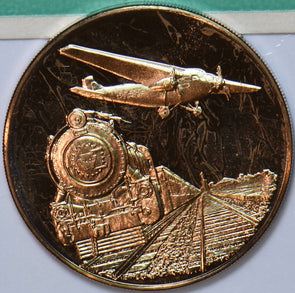 1929 America's First Transcontinential Rail-Air Service 40th Anniversary Coin-M