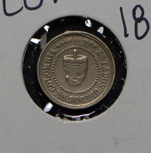 Colombia 1881 2 1/2 Centavos  290286 combine shipping
