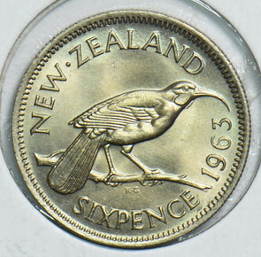 New Zealand 1963 6 Pence Bird animal 197909 combine shipping