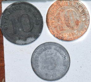 Germany 1917 5/10/10 Pfennig 293131 combine shipping
