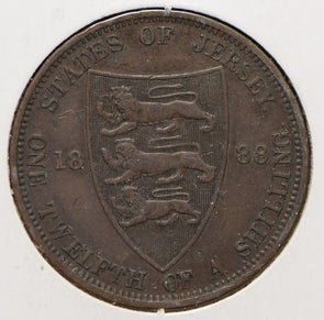 Jersey 1888 1/12 Shilling Lion animal  190583 combine shipping