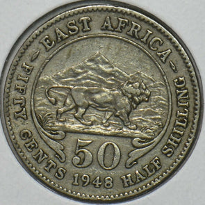 East Africa 1948 50 Cents Lion animal 151908 combine shipping