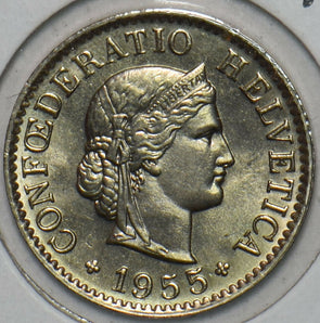 Switzerland 1955 5 Rappen BU 196212 combine shipping