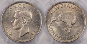 New Zealand 1951 Florin Kiwi Bird animal PCGS MS 64 PC1407 combine shipping