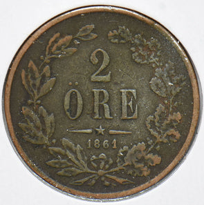 Sweden 1861 2 Ore 192703 combine shipping