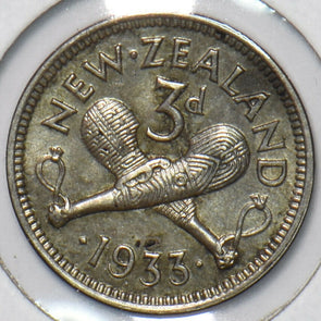 New Zealand 1933 3 Pence 151402 combine shipping